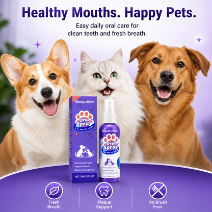 Pet Oral Cleanse Spray for Dogs & Cats – Fresh Breath, Plaque Support & Easy Daily Oral Care-ASS1