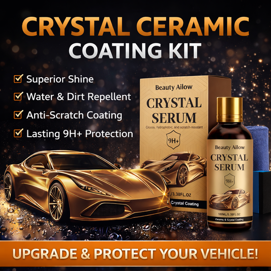 Crystal Ceramic Coating Kit for Cars – High Gloss Hydrophobic Paint Protectant with Towel & Applicator-ASS1