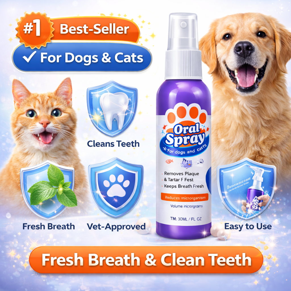 Pet Oral Cleanse Spray for Dogs & Cats | Fresh Breath & Daily Dental Care-YFL
