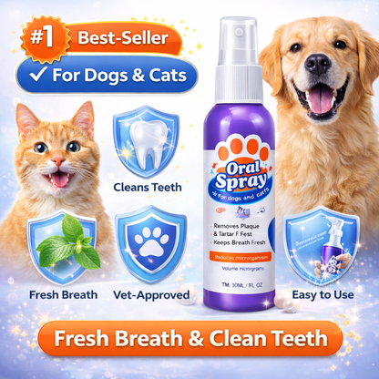 Pet Oral Cleanse Spray for Dogs & Cats | Fresh Breath & Daily Dental Care-YFL